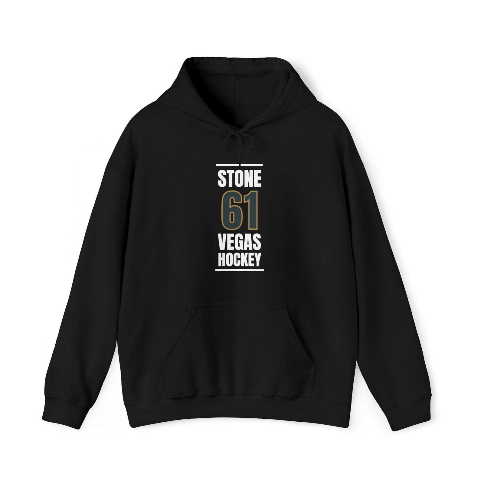 Hoodie Stone 61 Vegas Hockey Steel Gray Vertical Design Unisex Hooded Sweatshirt
