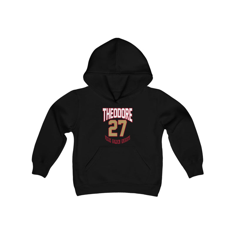 Kids clothes Theodore 27 Vegas Golden Knights Retro Youth Hooded Sweatshirt