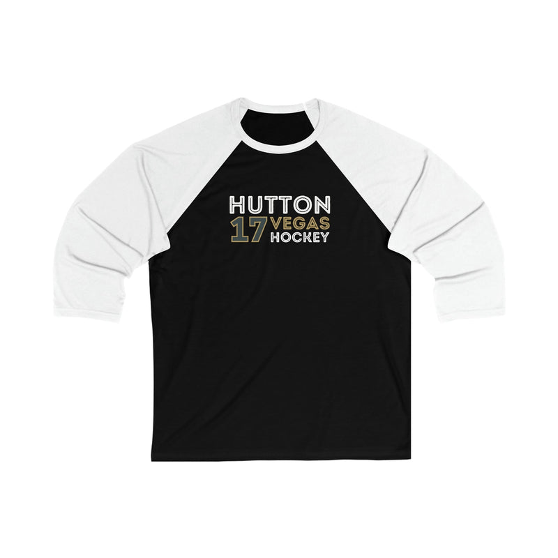 Long-sleeve Hutton 17 Vegas Hockey Grafitti Wall Design Unisex Tri-Blend 3/4 Sleeve Raglan Baseball Shirt