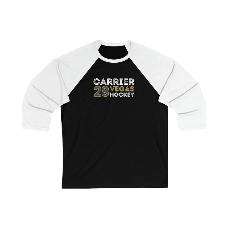 Long-sleeve Carrier 28 Vegas Hockey Grafitti Wall Design Unisex Tri-Blend 3/4 Sleeve Raglan Baseball Shirt