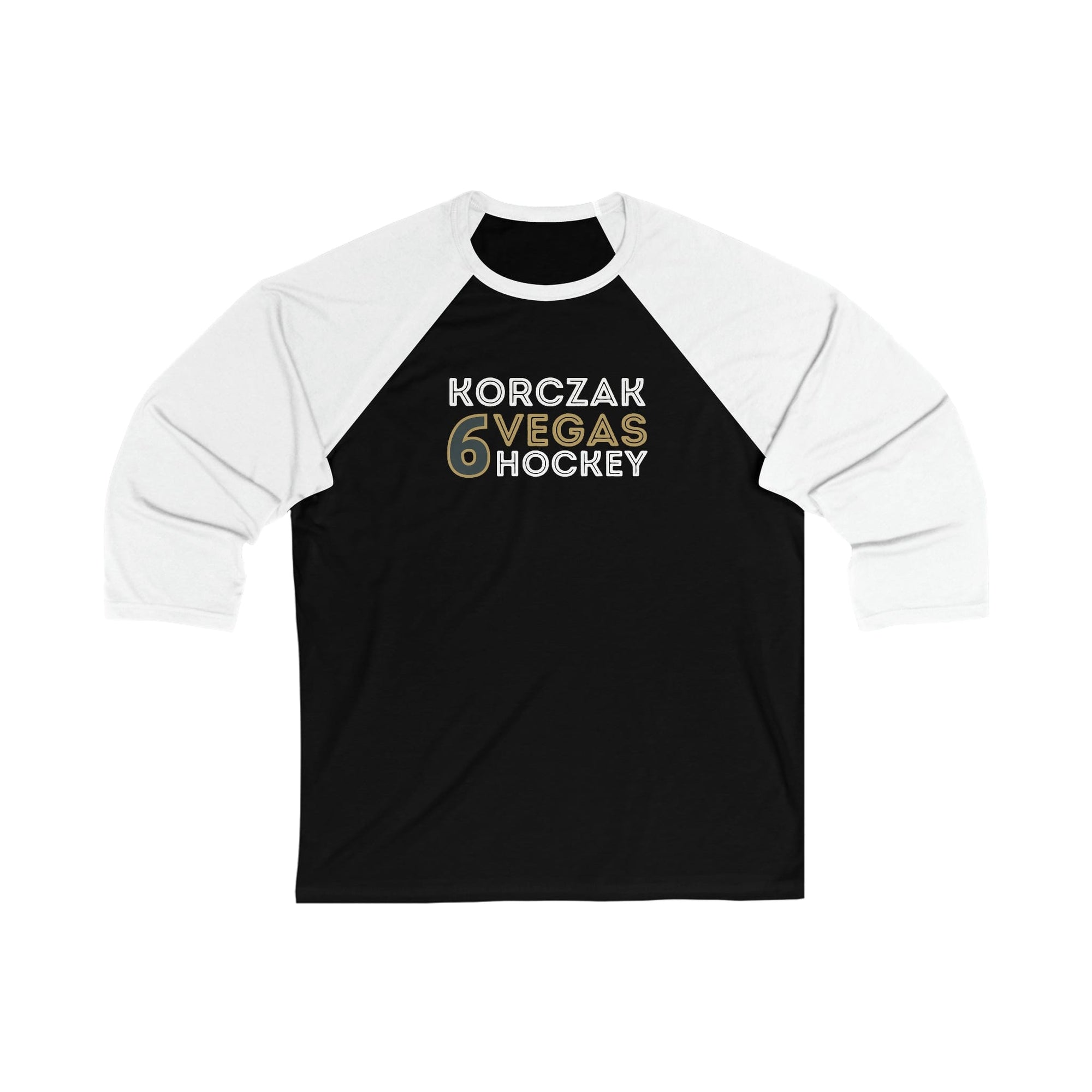 Long-sleeve Korczak 6 Vegas Hockey Grafitti Wall Design Unisex Tri-Blend 3/4 Sleeve Raglan Baseball Shirt