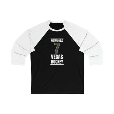 Long-sleeve Pietrangelo 7 Vegas Hockey Steel Gray Vertical Design Unisex Tri-Blend 3/4 Sleeve Raglan Baseball Shirt