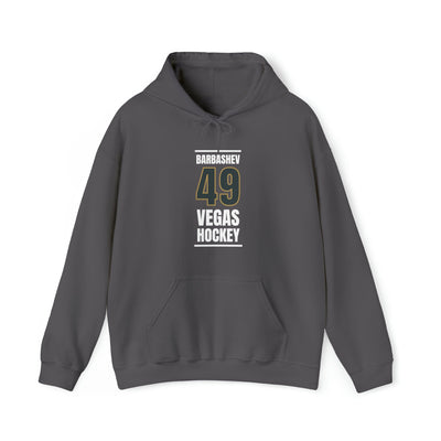 Hoodie Barbashev 49 Vegas Hockey Steel Gray Vertical Design Unisex Hooded Sweatshirt