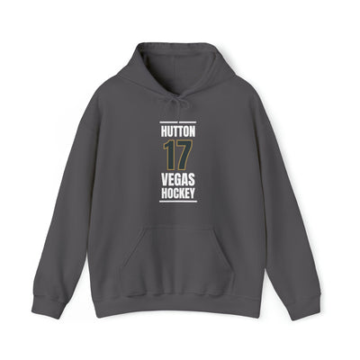 Hoodie Hutton 17 Vegas Hockey Steel Gray Vertical Design Unisex Hooded Sweatshirt