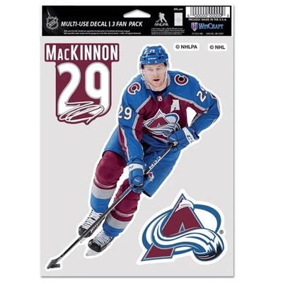 Colorado Avalanche Nathan MacKinnon Multi-Use Decal, 3 Pack