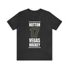 T-Shirt Hutton 17 Vegas Hockey Steel Gray Vertical Design Unisex T-Shirt