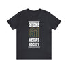 T-Shirt Stone 61 Vegas Hockey Steel Gray Vertical Design Unisex T-Shirt