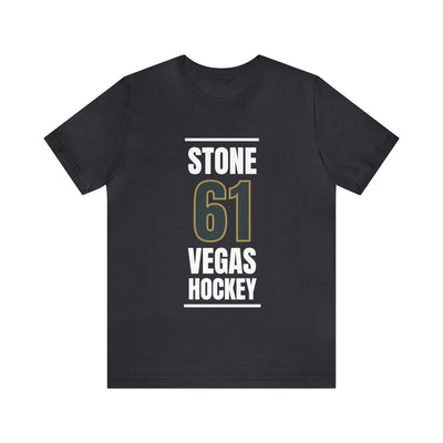 T-Shirt Stone 61 Vegas Hockey Steel Gray Vertical Design Unisex T-Shirt