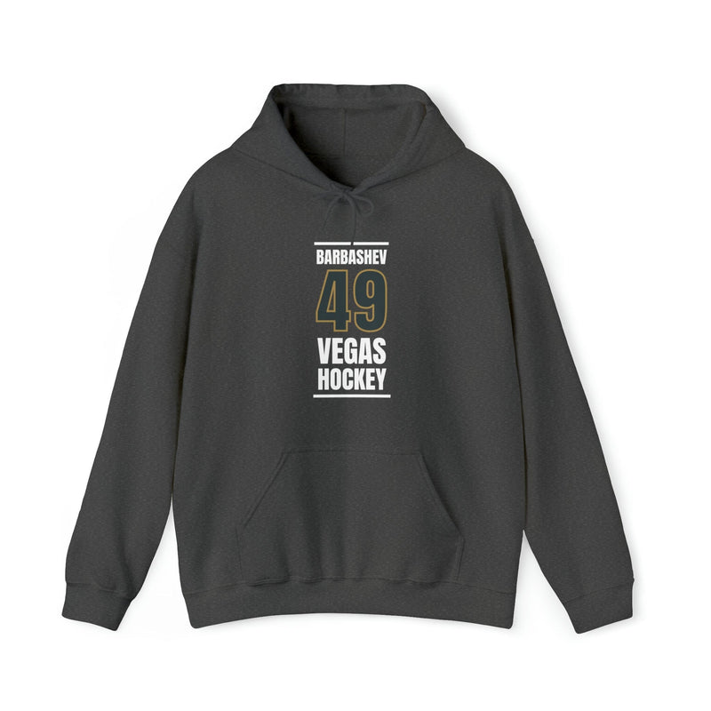 Hoodie Barbashev 49 Vegas Hockey Steel Gray Vertical Design Unisex Hooded Sweatshirt