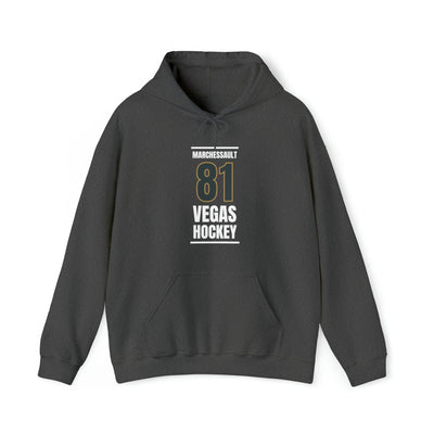 Hoodie Marchessault 81 Vegas Hockey Steel Gray Vertical Design Unisex Hooded Sweatshirt