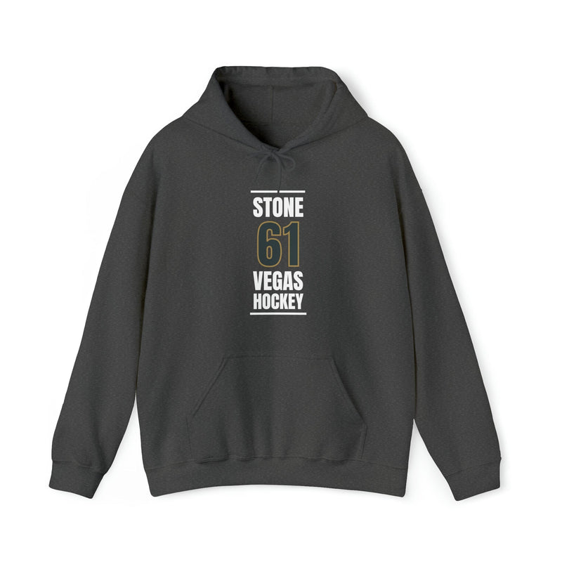 Hoodie Stone 61 Vegas Hockey Steel Gray Vertical Design Unisex Hooded Sweatshirt