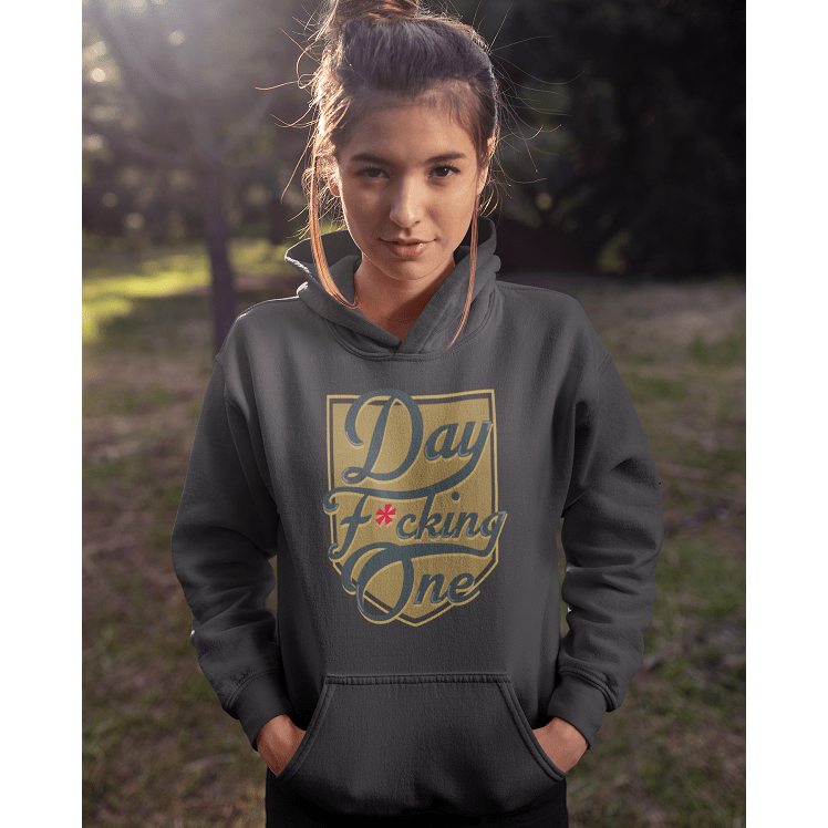 Hoodie "Day F*cking One" Vegas Golden Knights Fan Gold Design Unisex Hoodie (Front Design Only)