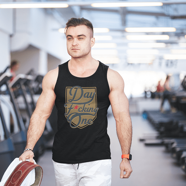 Tank Top "Day F*cking One" Vegas Golden Knights Fan Gold Design Unisex Tank Top (Front Design Only)
