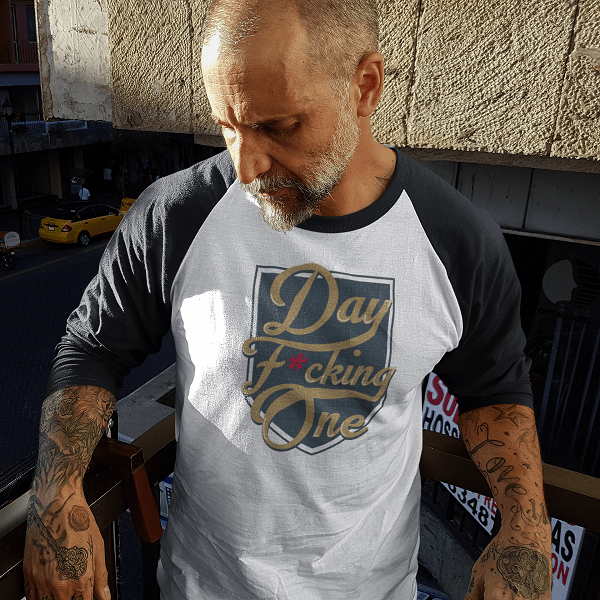 Long-sleeve "Day F*cking One" Vegas Golden Knights Unisex 3\4 Sleeve Baseball Raglan Shirt (Front Design Only)