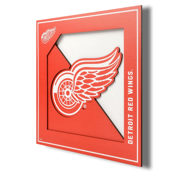 Detroit Red Wings 3D Logo Wall Art, 12x12 Inch