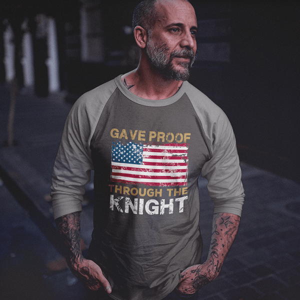 Long-sleeve "Gave Proof Through The Knight" Unisex Fit Tri-Blend 3/4 Raglan Tee