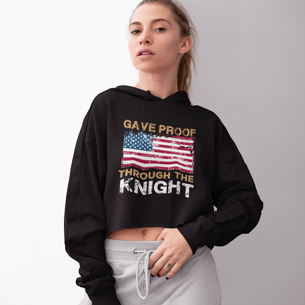 Hoodie "Gave Proof Through The Knight" Women’s Cropped Hooded Sweatshirt