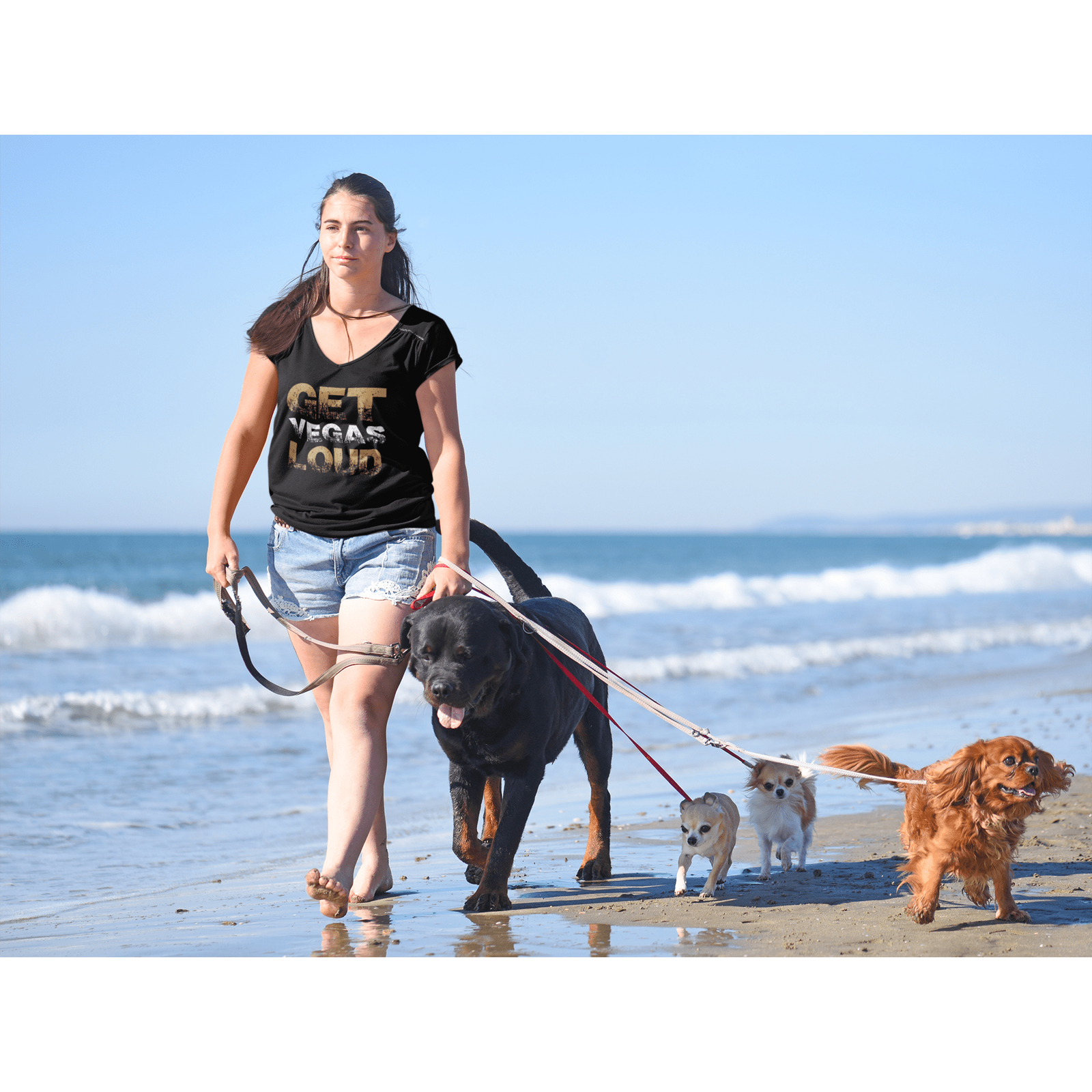 V-neck "Get Vegas Loud" Unisex V-Neck Tee