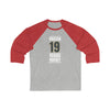 Long-sleeve Brisson 19 Vegas Hockey Steel Gray Vertical Design Unisex Tri-Blend 3/4 Sleeve Raglan Baseball Shirt