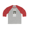 Long-sleeve Karlsson 71 Vegas Hockey Steel Gray Vertical Design Unisex Tri-Blend 3/4 Sleeve Raglan Baseball Shirt