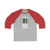 Long-sleeve Marchessault 81 Vegas Hockey Steel Gray Vertical Design Unisex Tri-Blend 3/4 Sleeve Raglan Baseball Shirt