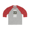 Long-sleeve Martinez 23 Vegas Hockey Steel Gray Vertical Design Unisex Tri-Blend 3/4 Sleeve Raglan Baseball Shirt