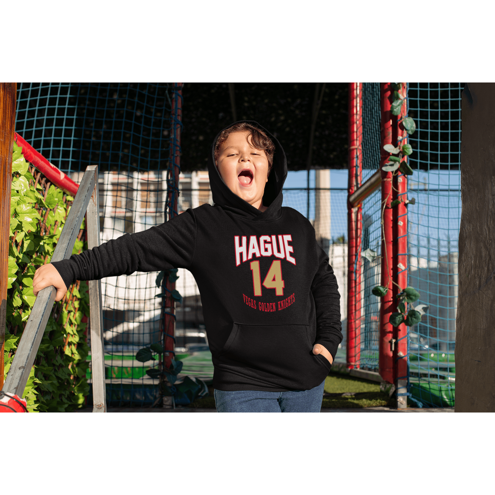 Kids clothes Hague 14 Vegas Golden Knights Retro Youth Hooded Sweatshirt