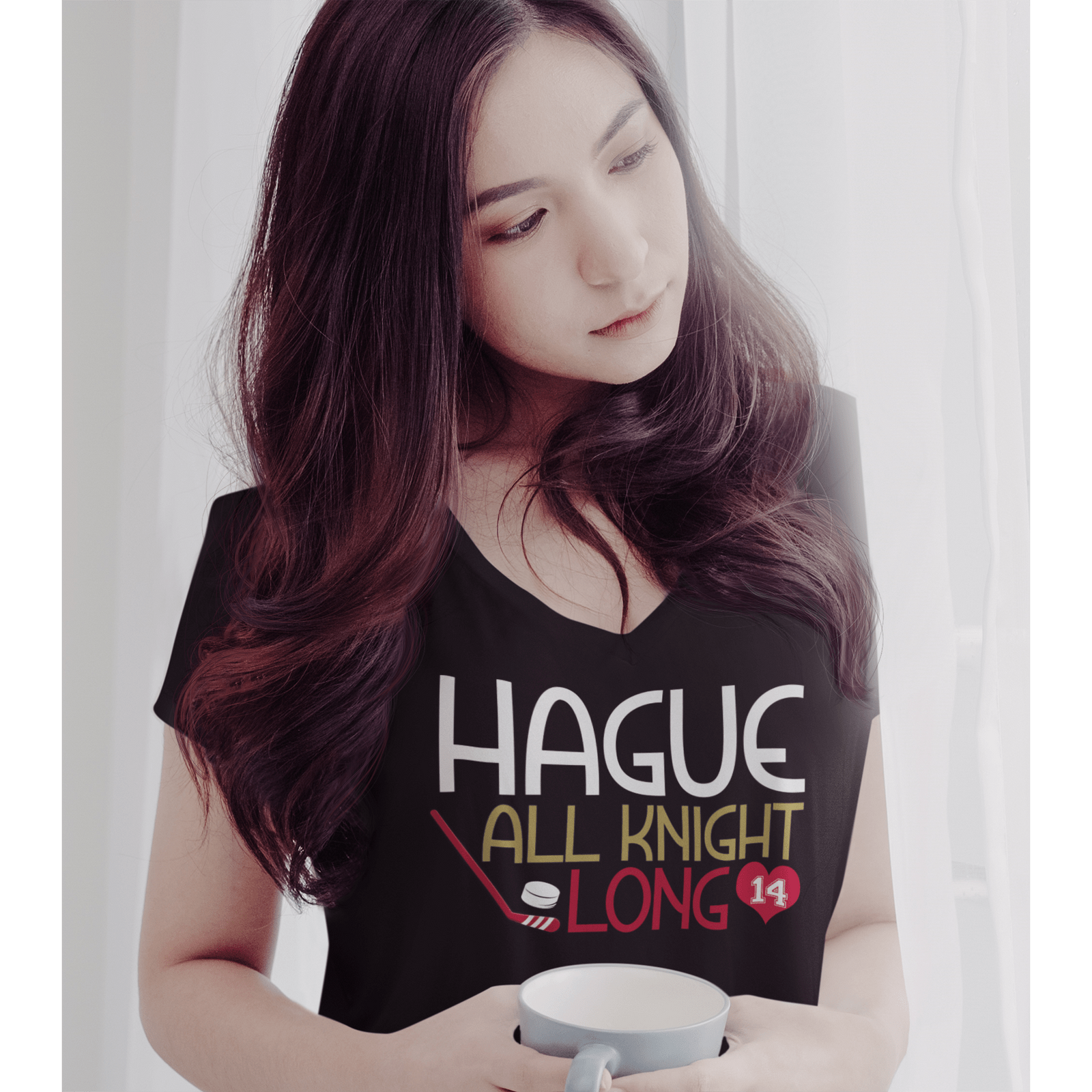 V-neck Hague All Knight Long Unisex V-Neck Tee