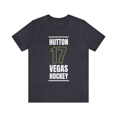 T-Shirt Hutton 17 Vegas Hockey Steel Gray Vertical Design Unisex T-Shirt