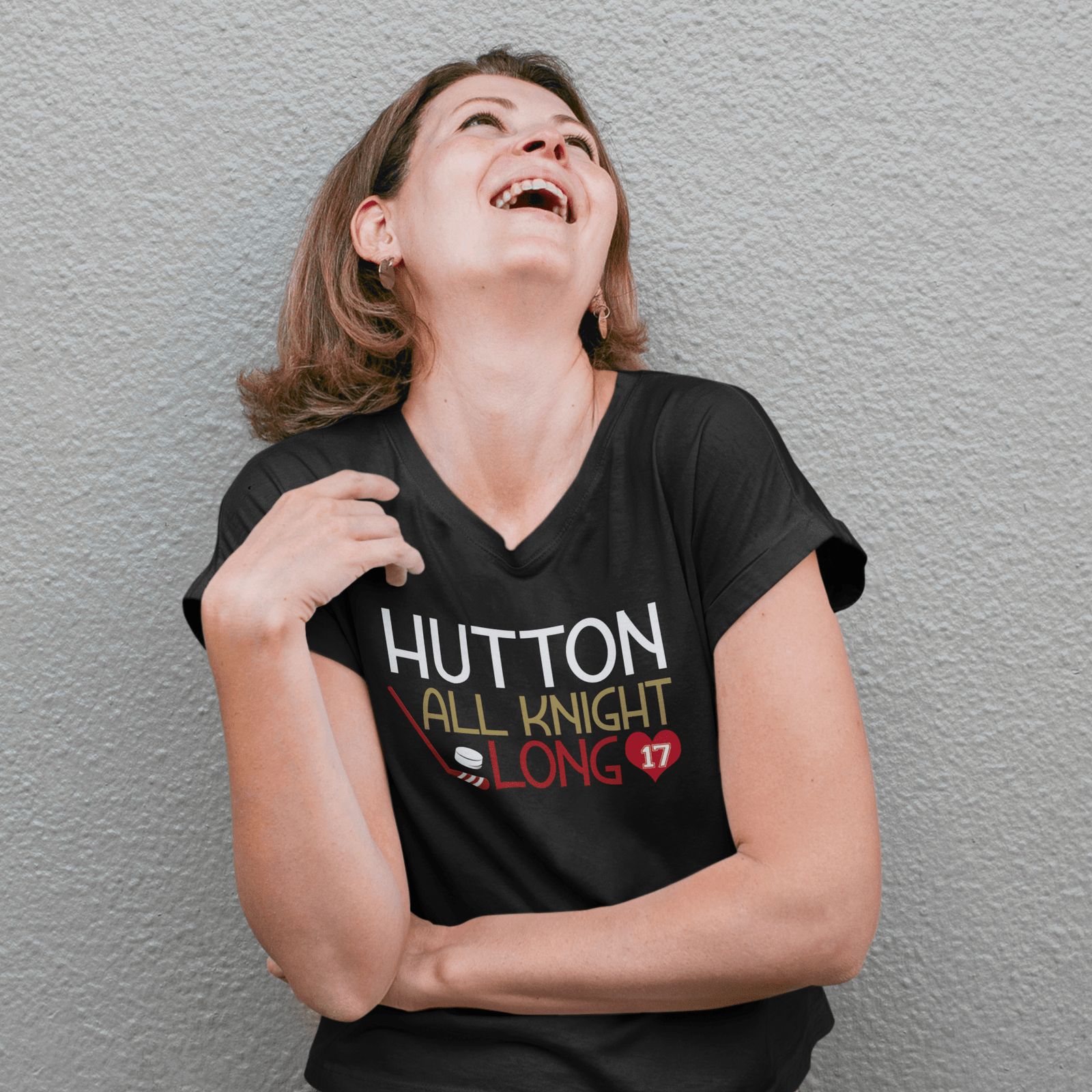 V-neck Hutton All Knight Long Unisex V-Neck Tee