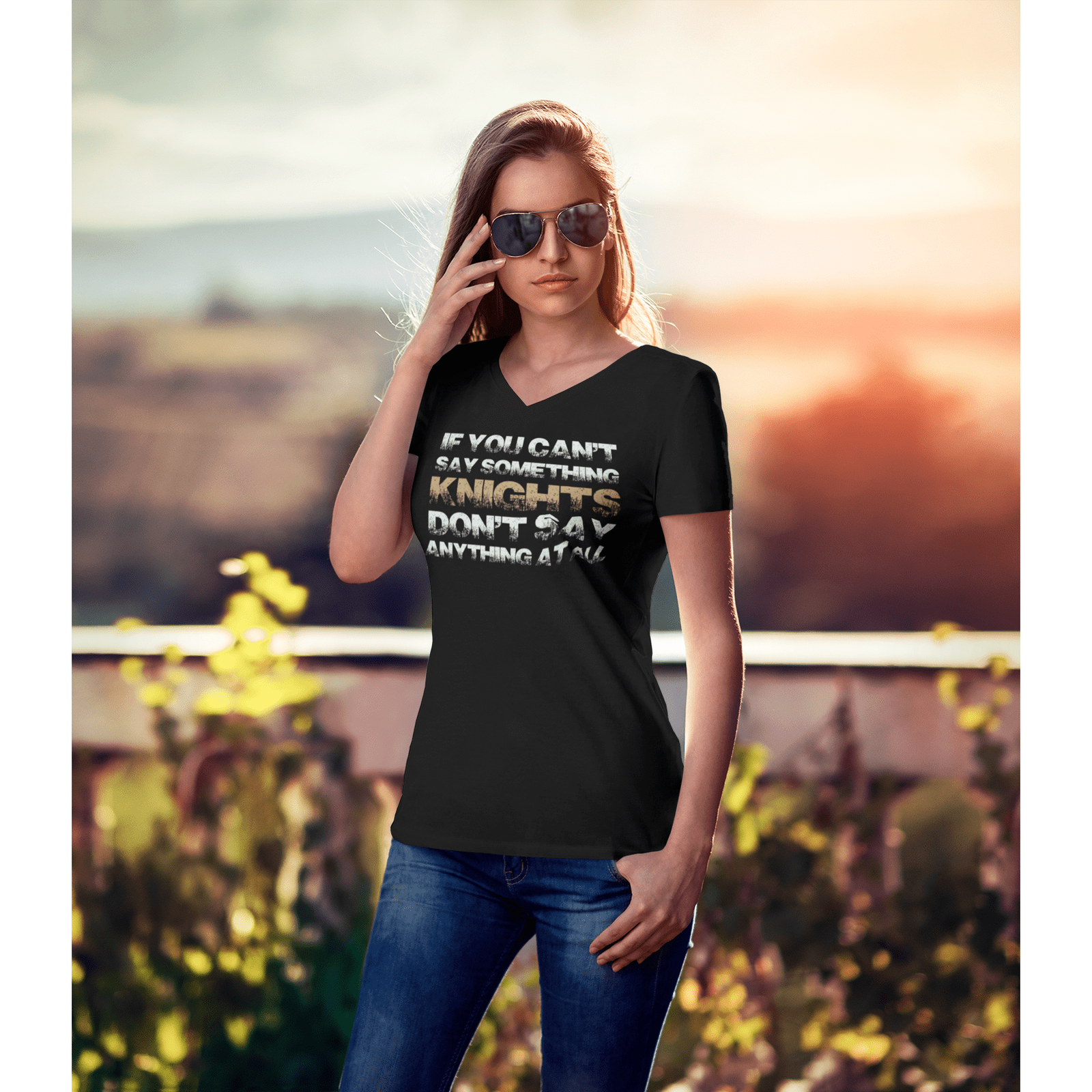 V-neck "If You Can't Say Something Knights" Unisex V-Neck Tee