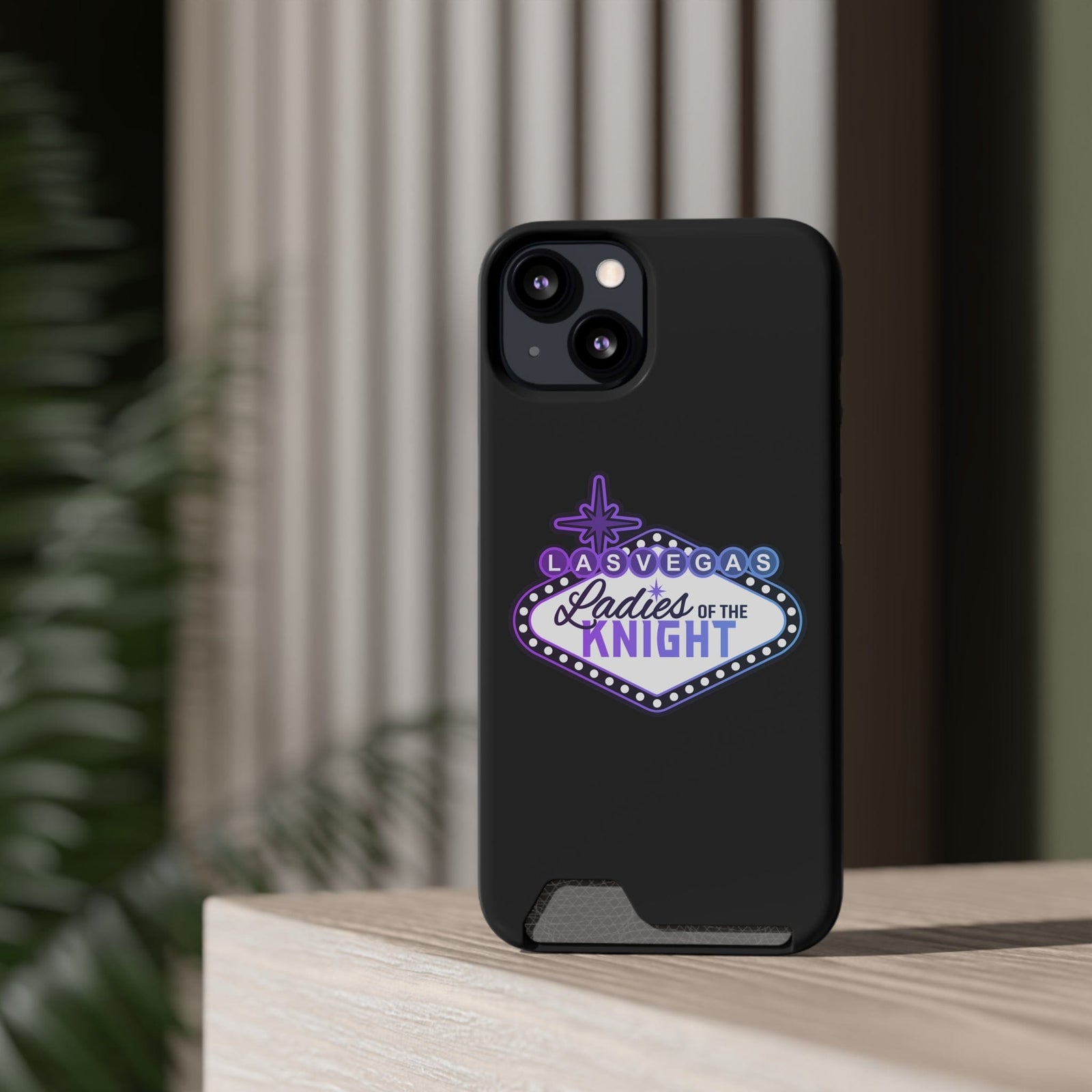 Phone Case Ladies Of The Knight Gradient Colors Phone Case With Card Holder, Black