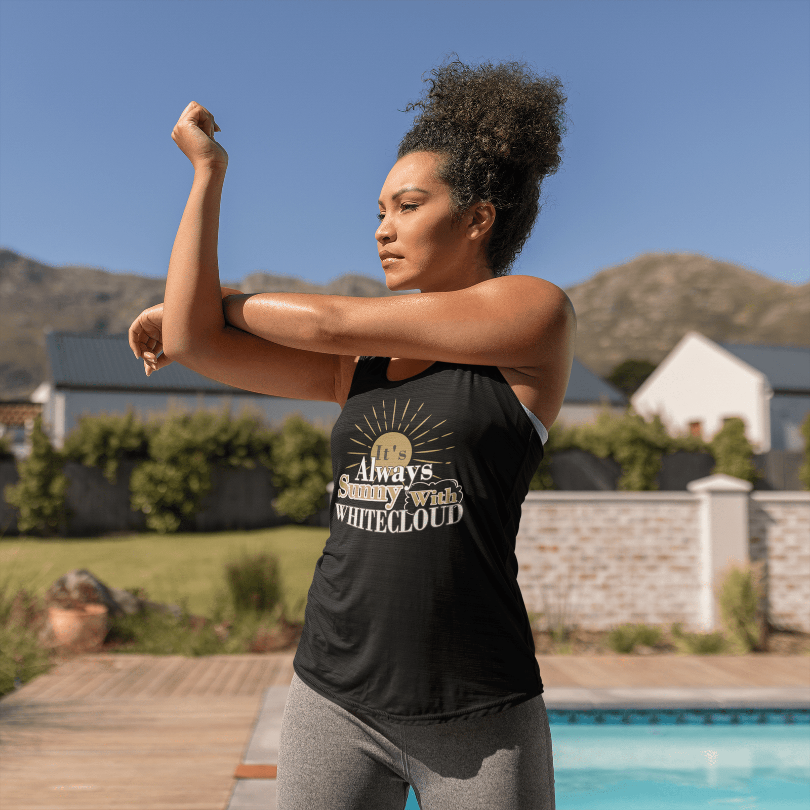 Tank Top "It's Always Sunny With Whitecloud" Women's Tri-Blend Racerback Tank Top