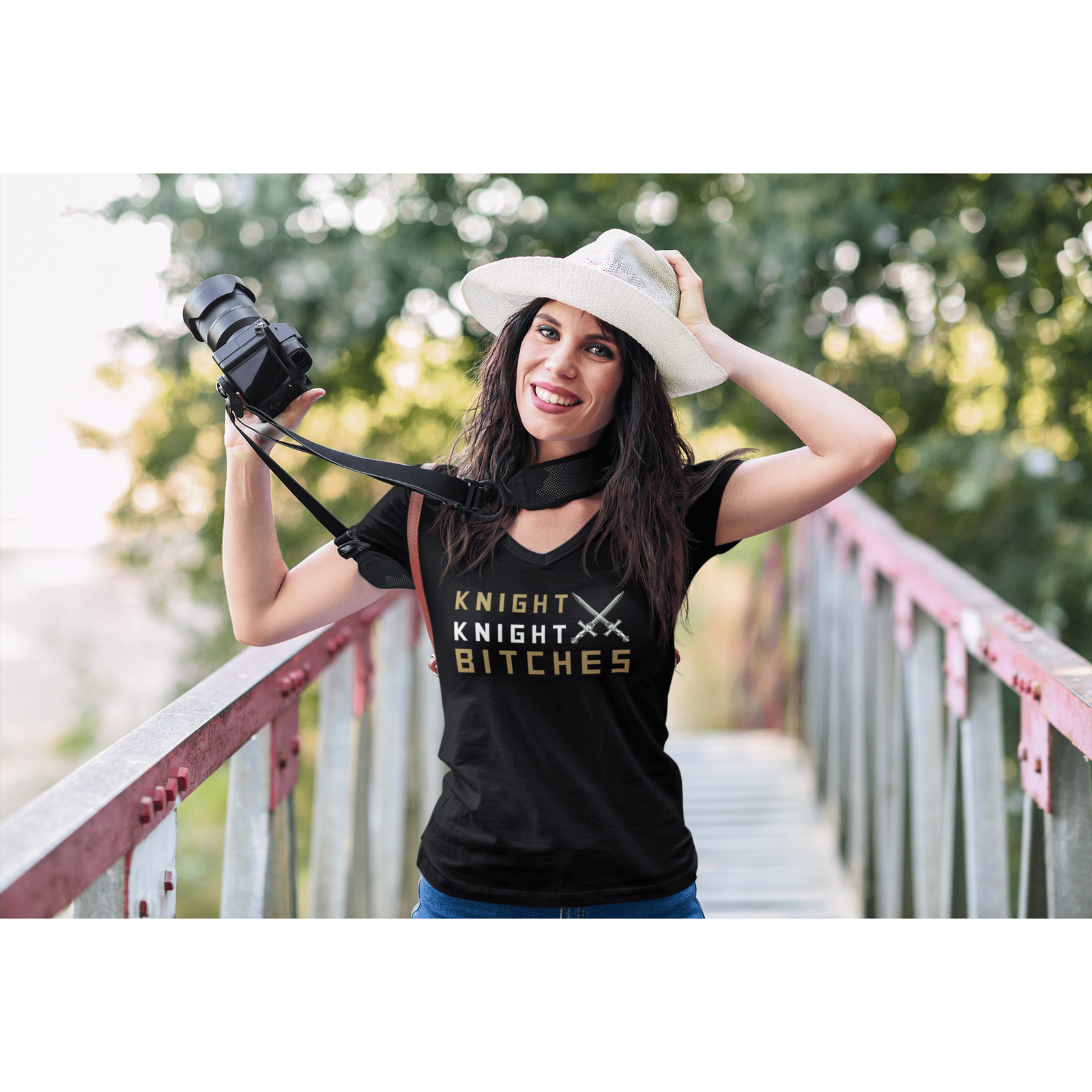 V-neck "Knight Knight Bitches" Unisex V-Neck Tee