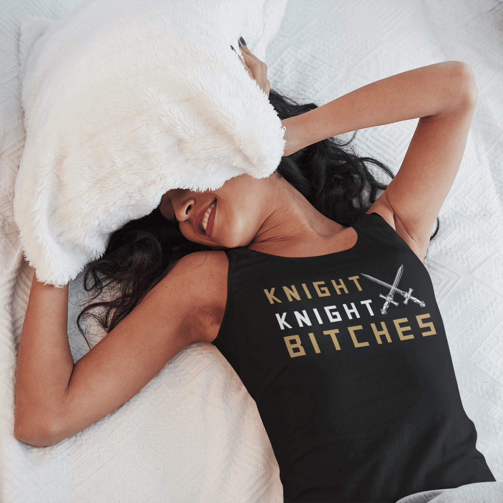 Tank Top "Knight Knight Bitches" Women's Tri-Blend Racerback Tank Top