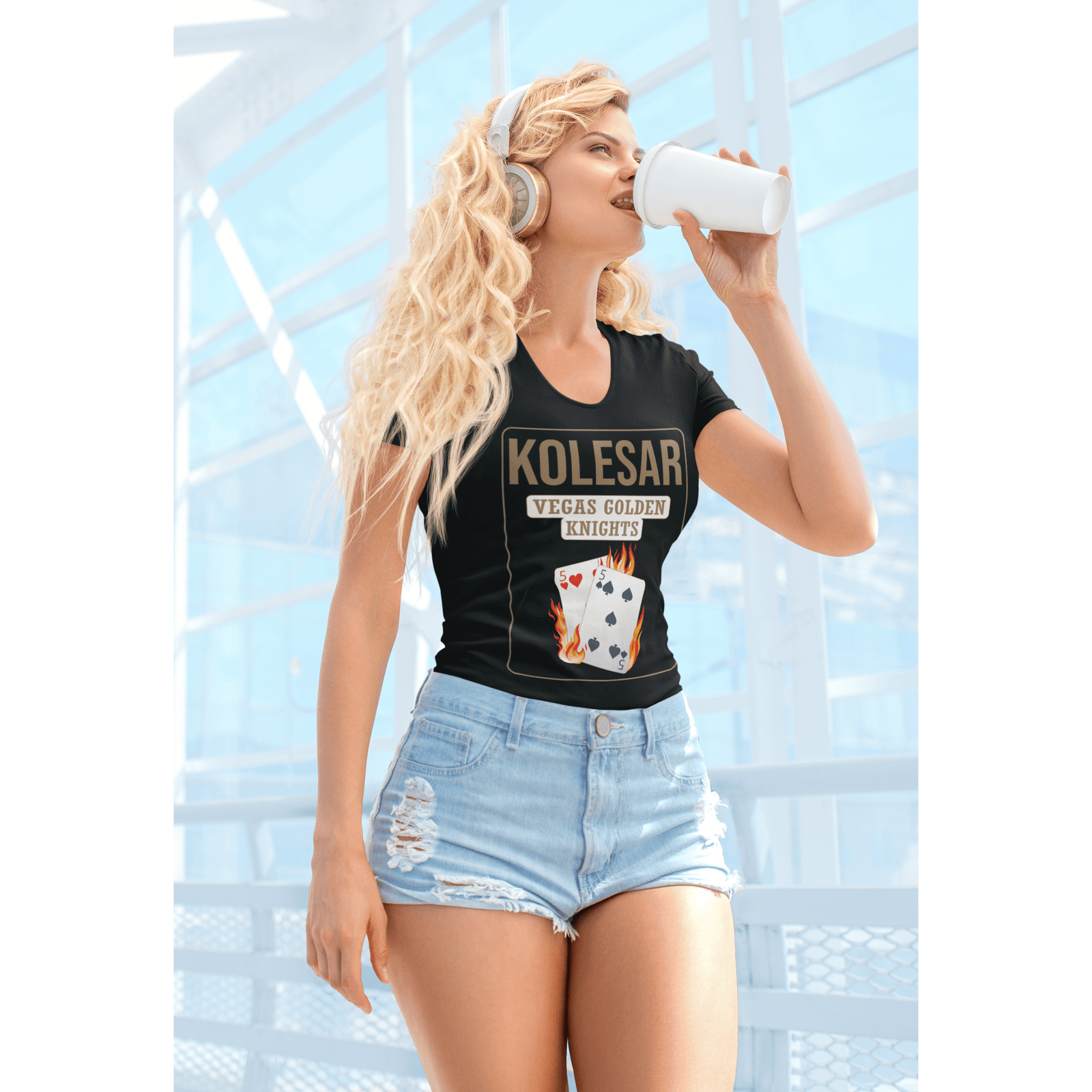 V-neck Kolesar 55 Poker Cards Unisex V-Neck Tee