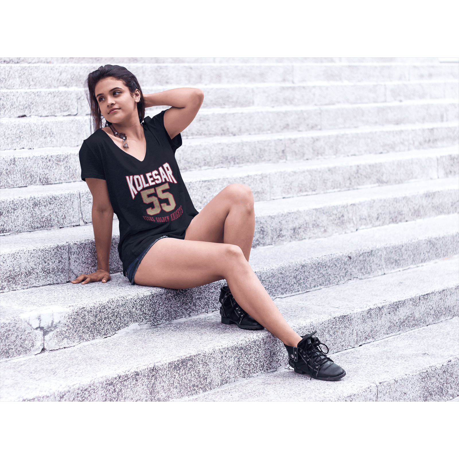 V-neck Kolesar 55 Vegas Golden Knights Retro Unisex V-Neck Tee