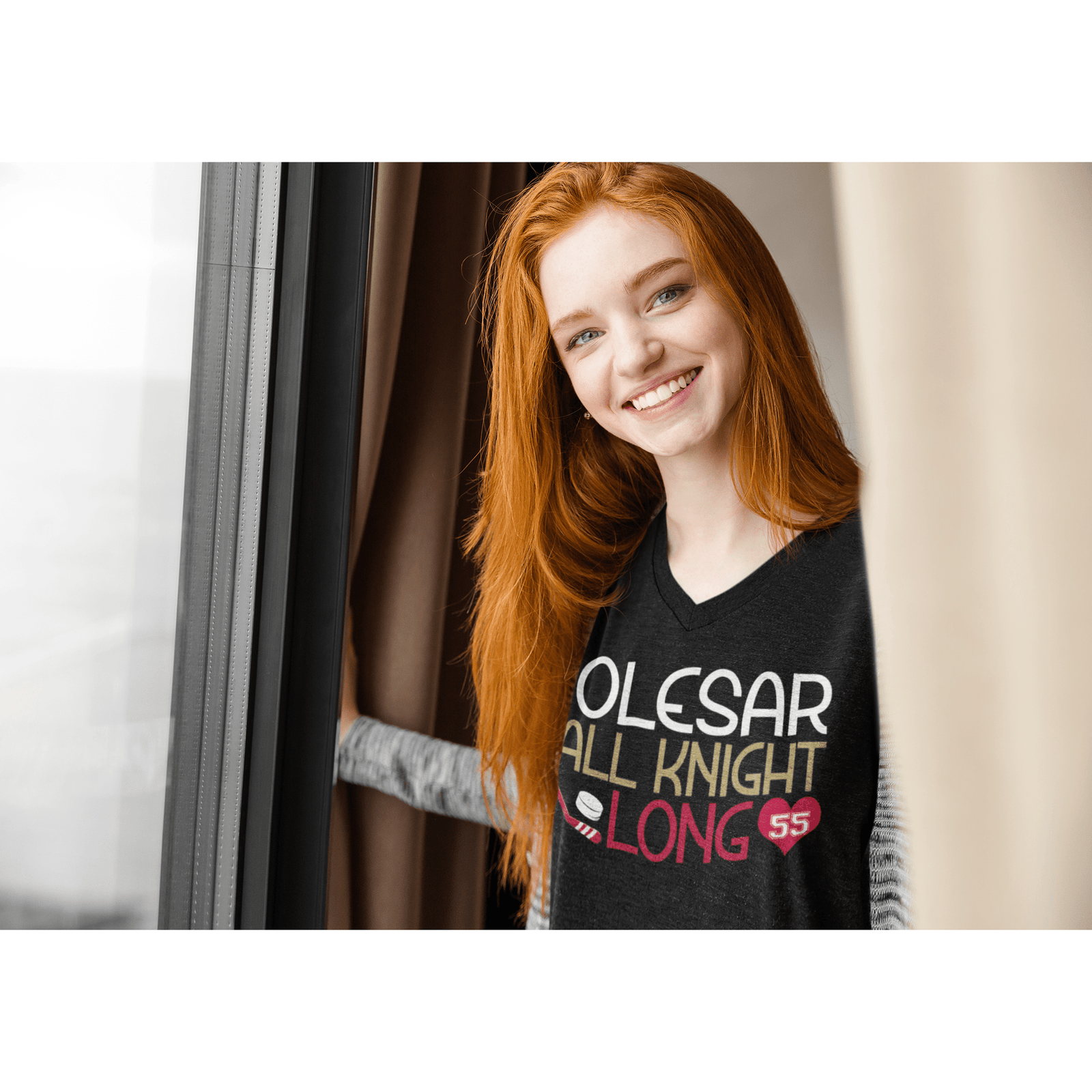 V-neck Kolesar All Knight Long Unisex V-Neck Tee