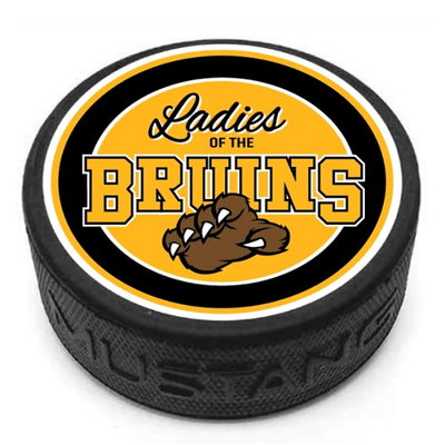 Ladies Of The Bruins Group Hockey Puck With 3D Texture