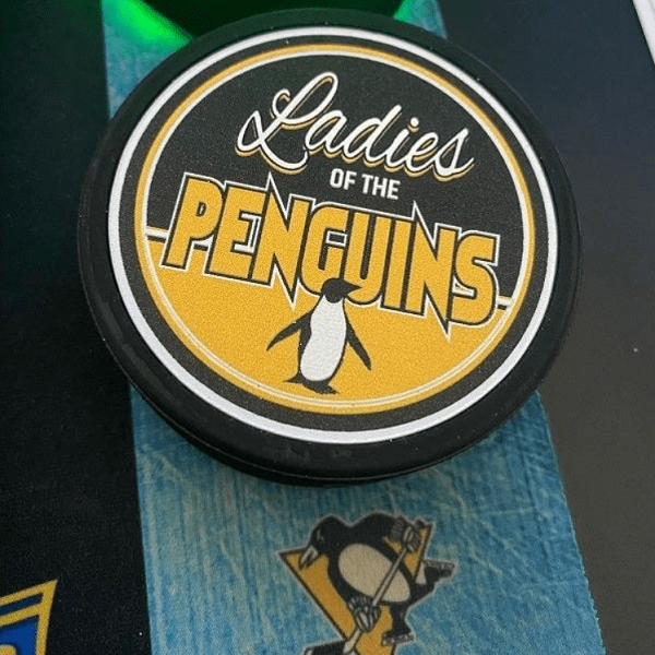 Ladies Of The Penguins Group Hockey Puck With 3D Texture