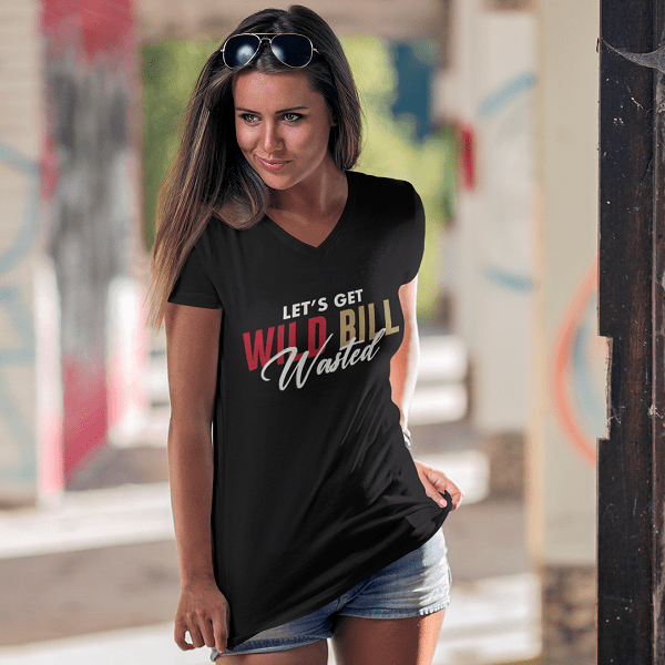 V-neck "Let's Get Wild Bill Wasted" William Karlsson Unisex V-Neck T-Shirt
