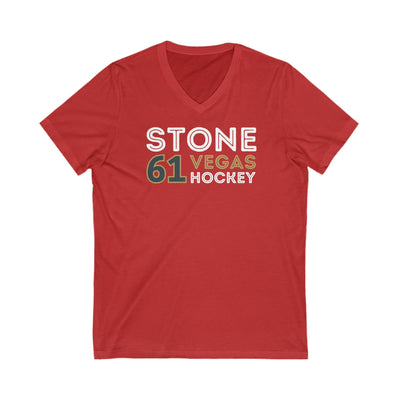 V-neck Stone 61 Vegas Hockey Grafitti Wall Design Unisex V-Neck Tee