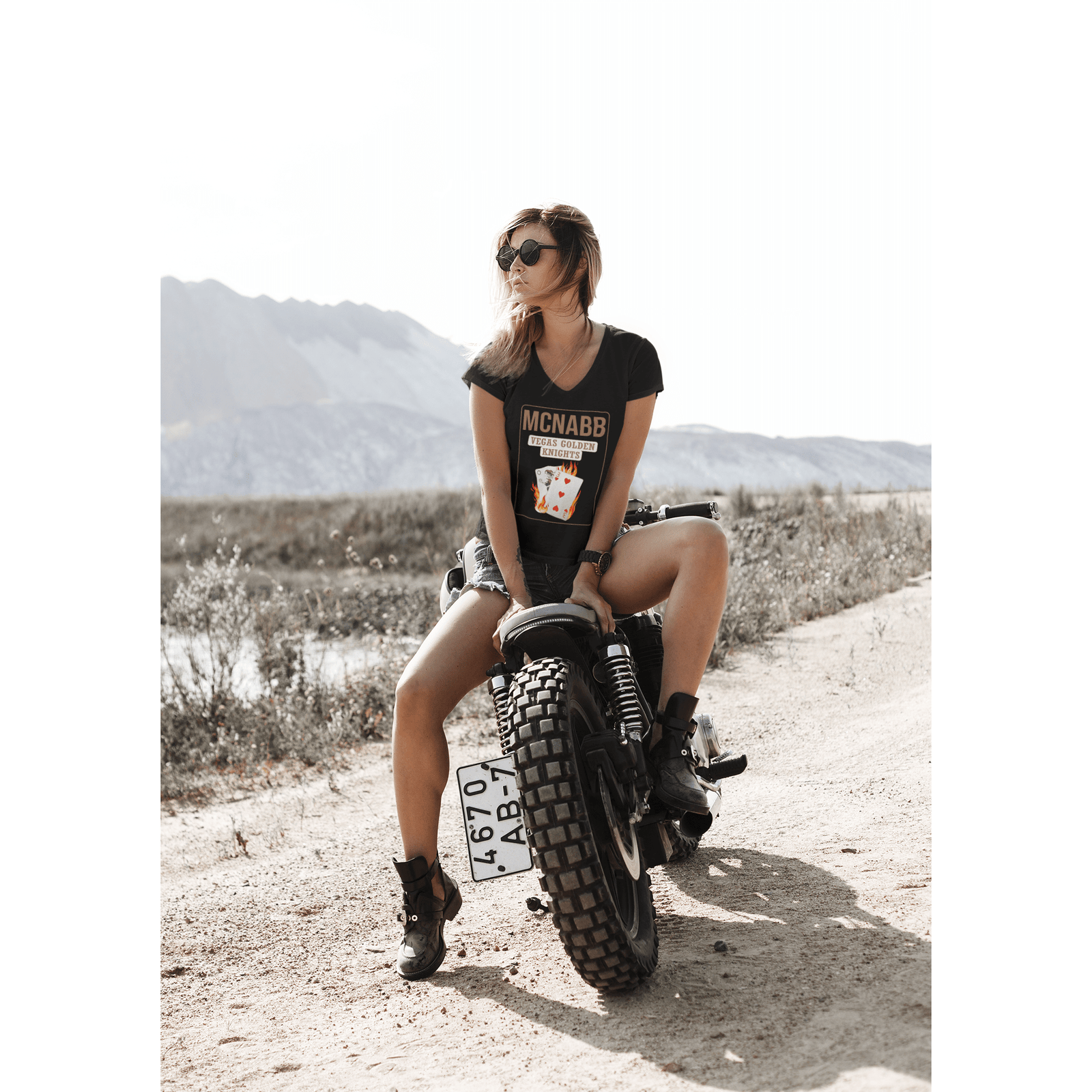 V-neck McNabb 3 Poker Cards Unisex V-Neck Tee