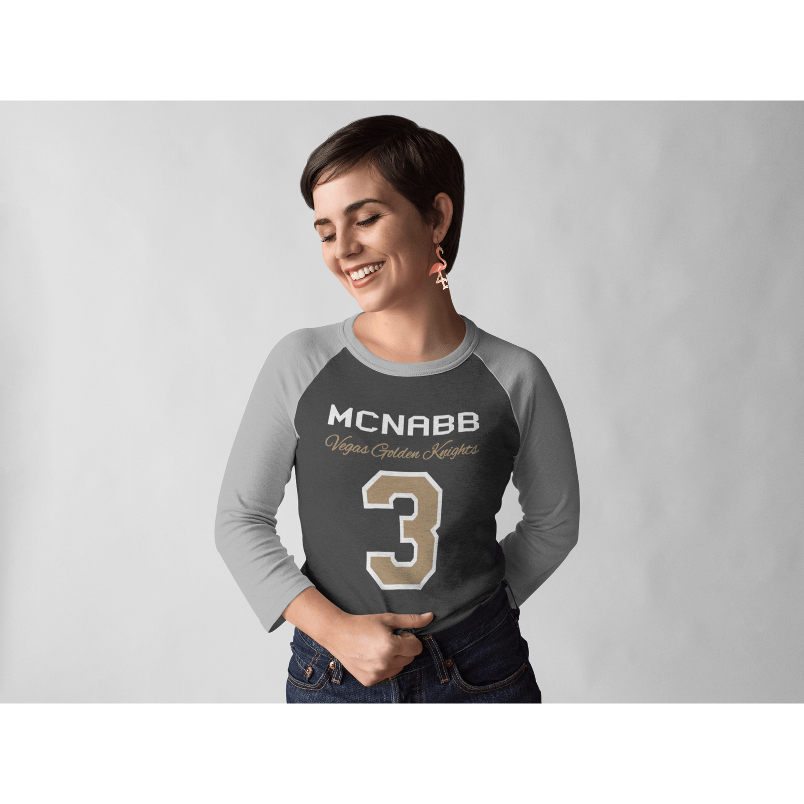 Long-sleeve McNabb 3 Unisex Fit Tri-Blend 3/4 Raglan Tee
