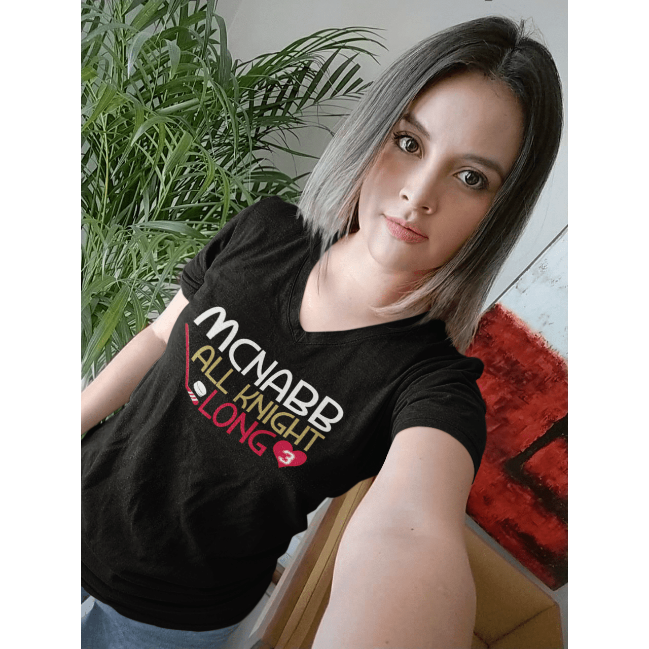 V-neck McNabb All Knight Long Unisex V-Neck Tee