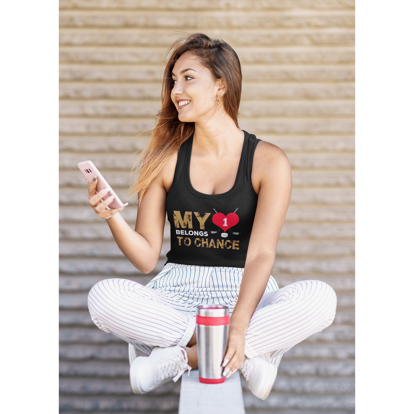 Tank Top My Heart Belongs To Chance Women's Ideal Racerback Tank Top