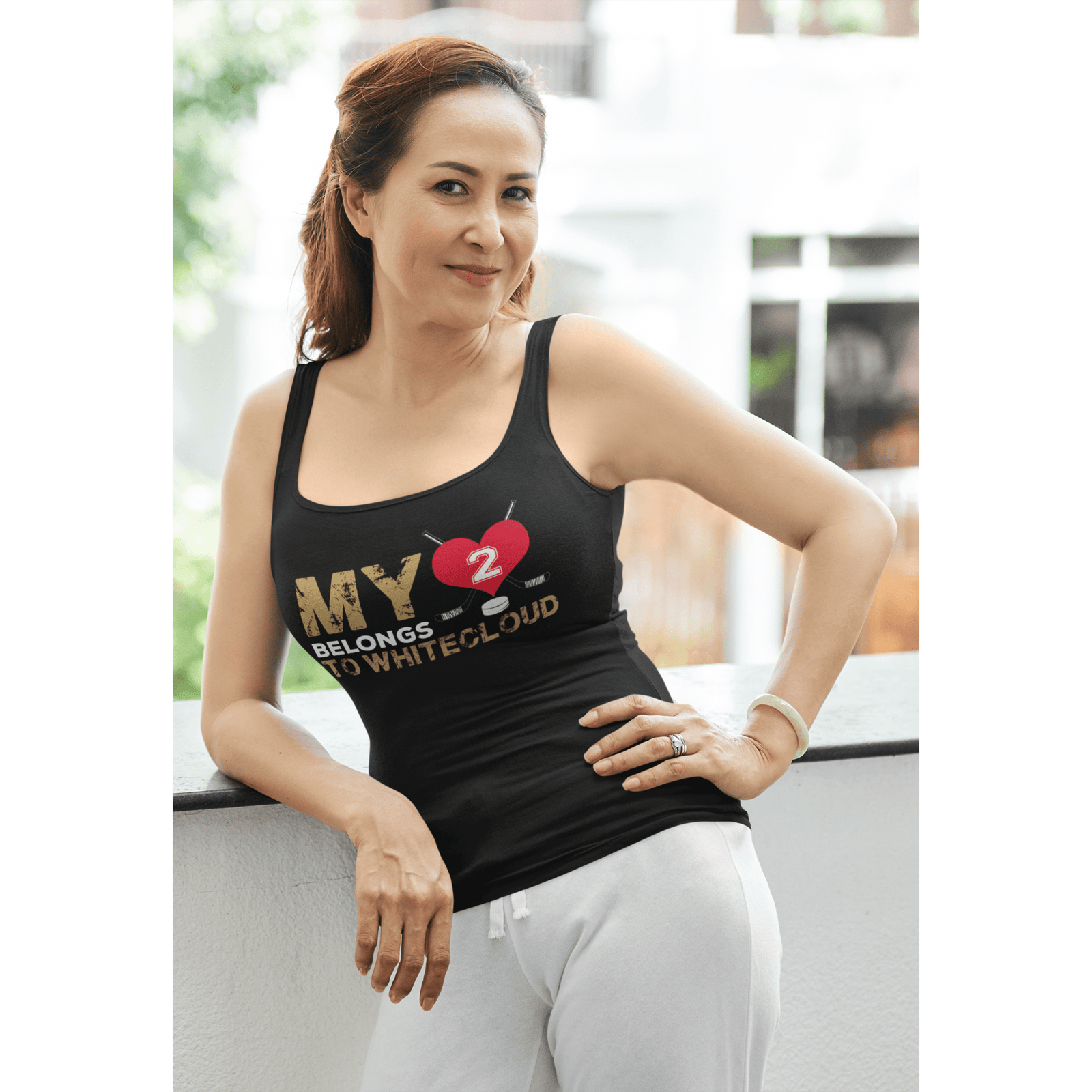 Tank Top My Heart Belongs To Whitecloud Women's Ideal Racerback Tank Top