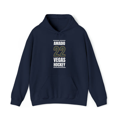 Hoodie Amadio 22 Vegas Hockey Steel Gray Vertical Design Unisex Hooded Sweatshirt