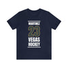 T-Shirt Martinez 23 Vegas Hockey Steel Gray Vertical Design Unisex T-Shirt