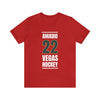 T-Shirt Amadio 22 Vegas Hockey Steel Gray Vertical Design Unisex T-Shirt